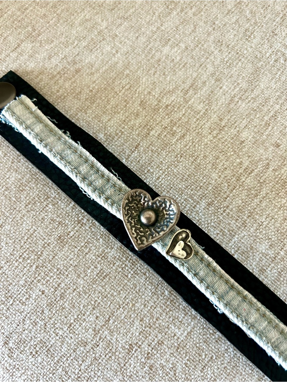 Black and Silver Heart Accent Bracelet